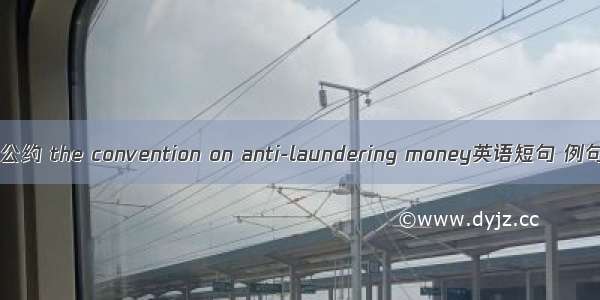 反洗钱公约 the convention on anti-laundering money英语短句 例句大全