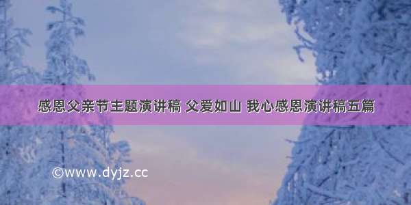 感恩父亲节主题演讲稿 父爱如山 我心感恩演讲稿五篇