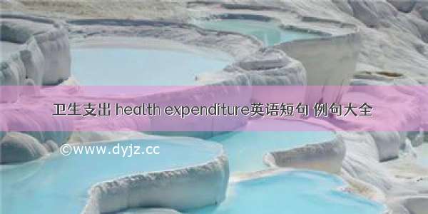 卫生支出 health expenditure英语短句 例句大全