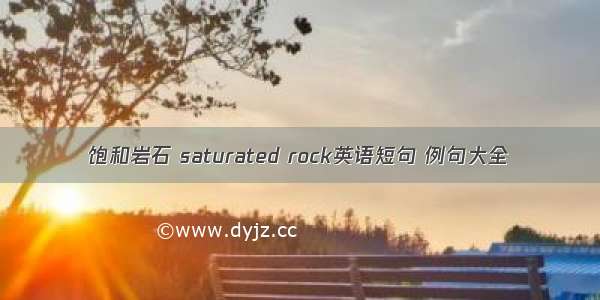 饱和岩石 saturated rock英语短句 例句大全