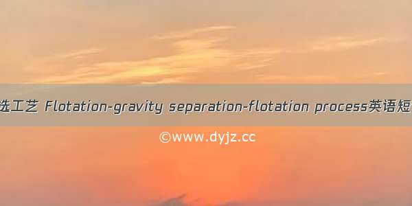 浮选-重选-浮选工艺 Flotation-gravity separation-flotation process英语短句 例句大全