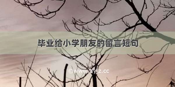 毕业给小学朋友的留言短句