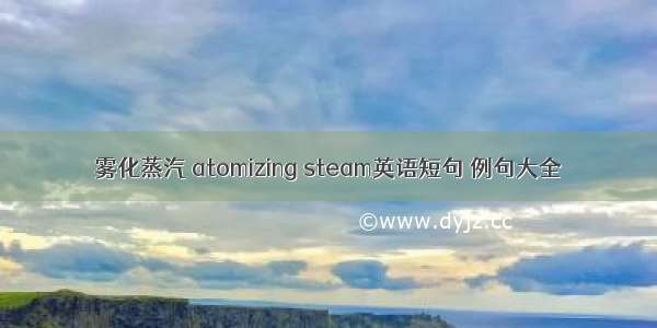雾化蒸汽 atomizing steam英语短句 例句大全