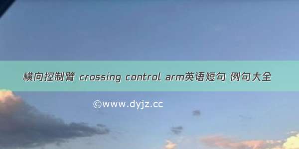 横向控制臂 crossing control arm英语短句 例句大全