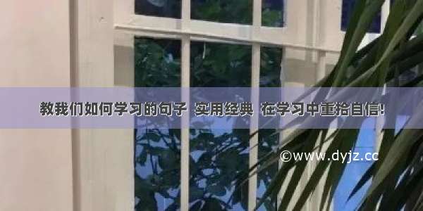 教我们如何学习的句子  实用经典  在学习中重拾自信!