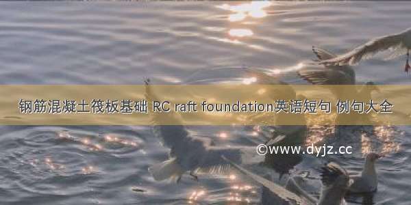 钢筋混凝土筏板基础 RC raft foundation英语短句 例句大全