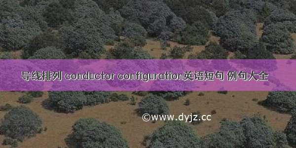 导线排列 conductor configuration英语短句 例句大全