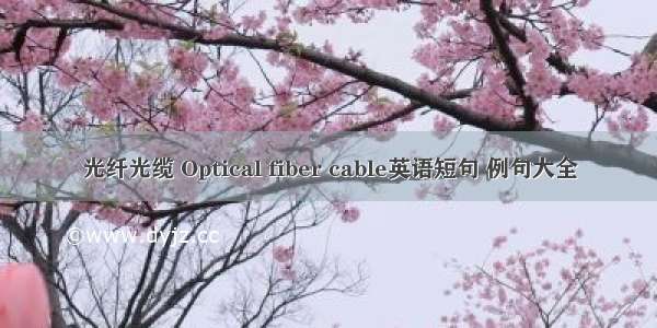 光纤光缆 Optical fiber cable英语短句 例句大全