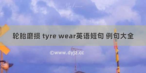 轮胎磨损 tyre wear英语短句 例句大全