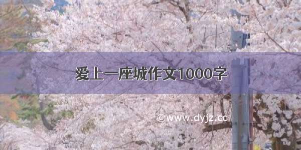 爱上一座城作文1000字