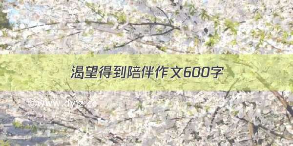 渴望得到陪伴作文600字