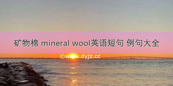 矿物棉 mineral wool英语短句 例句大全