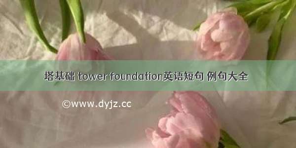 塔基础 tower foundation英语短句 例句大全