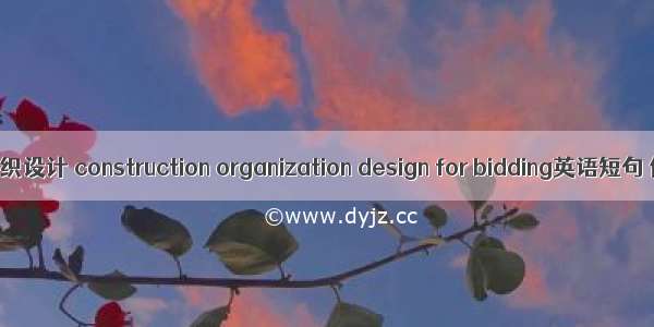 投标施工组织设计 construction organization design for bidding英语短句 例句大全