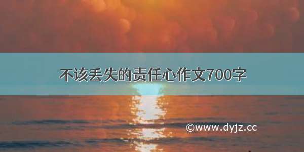 不该丢失的责任心作文700字