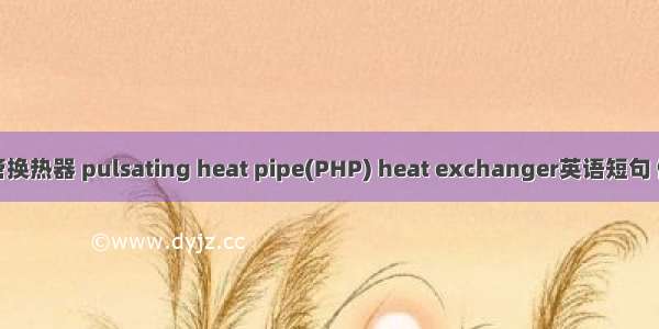脉动热管换热器 pulsating heat pipe(PHP) heat exchanger英语短句 例句大全