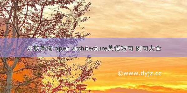 开放架构 open architecture英语短句 例句大全