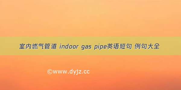 室内燃气管道 indoor gas pipe英语短句 例句大全