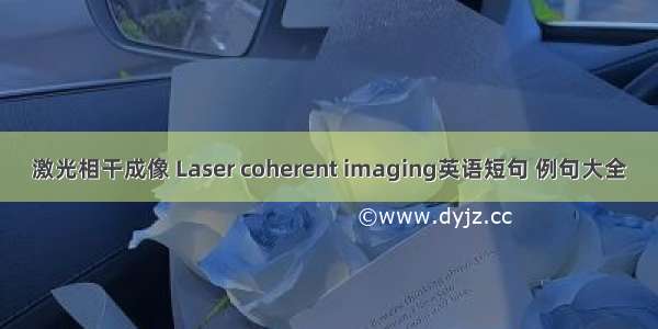 激光相干成像 Laser coherent imaging英语短句 例句大全