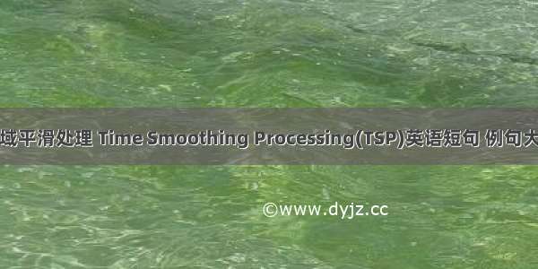 时域平滑处理 Time Smoothing Processing(TSP)英语短句 例句大全