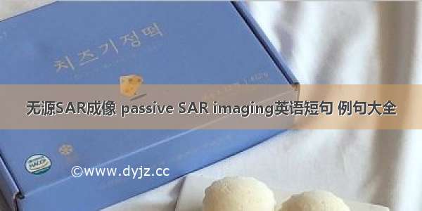 无源SAR成像 passive SAR imaging英语短句 例句大全