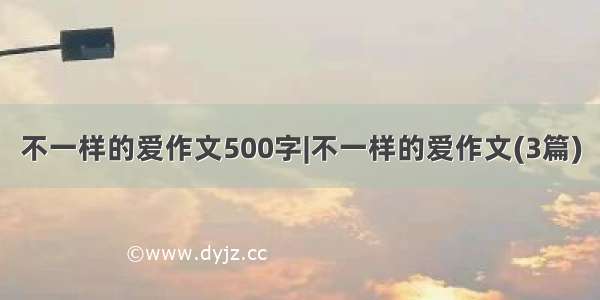 不一样的爱作文500字|不一样的爱作文(3篇)