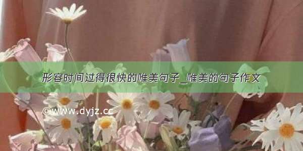 形容时间过得很快的唯美句子_唯美的句子作文