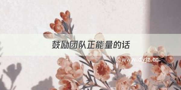 鼓励团队正能量的话