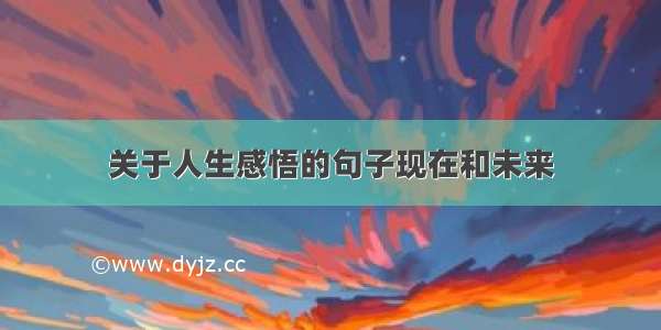 关于人生感悟的句子现在和未来