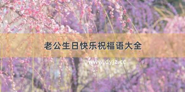 老公生日快乐祝福语大全