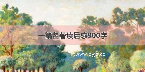 一篇名著读后感800字