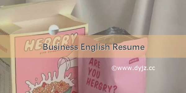 Business English Resume