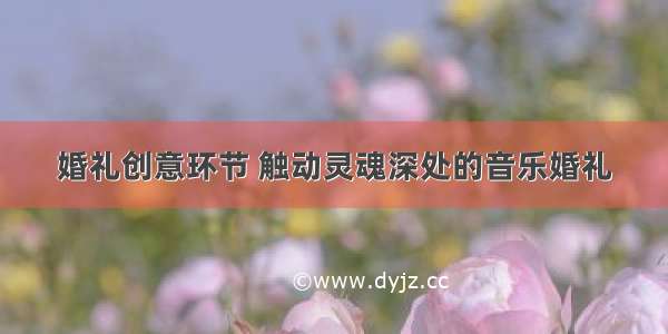 婚礼创意环节 触动灵魂深处的音乐婚礼