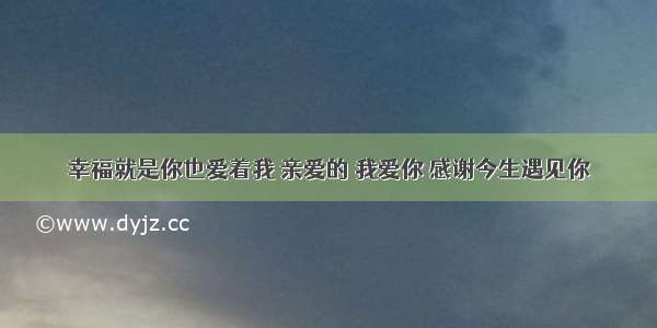 幸福就是你也爱着我 亲爱的 我爱你 感谢今生遇见你