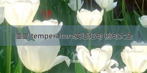 温度 temperature英语短句 例句大全