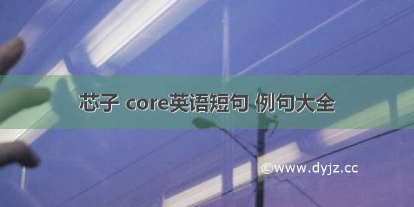 芯子 core英语短句 例句大全