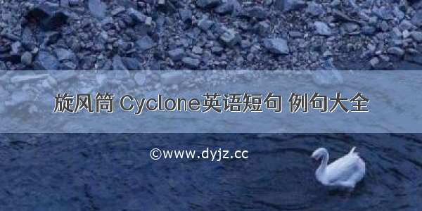 旋风筒 Cyclone英语短句 例句大全