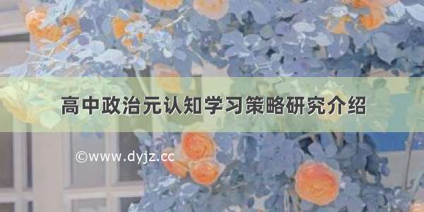 高中政治元认知学习策略研究介绍