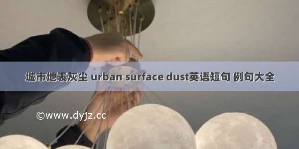 城市地表灰尘 urban surface dust英语短句 例句大全