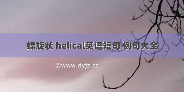 螺旋状 helical英语短句 例句大全