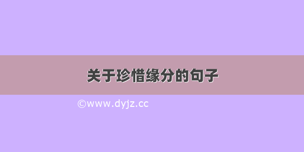 关于珍惜缘分的句子