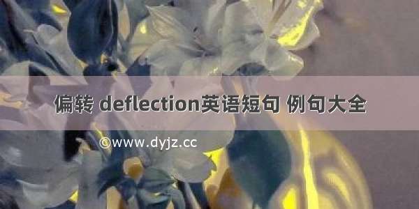 偏转 deflection英语短句 例句大全