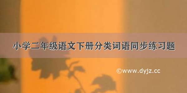 小学二年级语文下册分类词语同步练习题