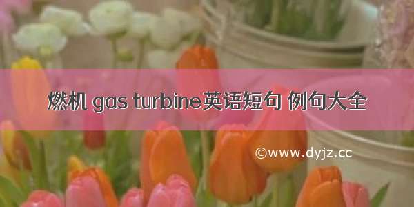 燃机 gas turbine英语短句 例句大全