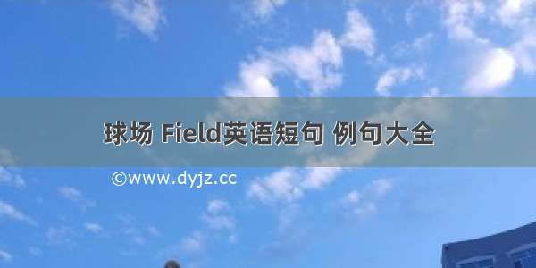 球场 Field英语短句 例句大全