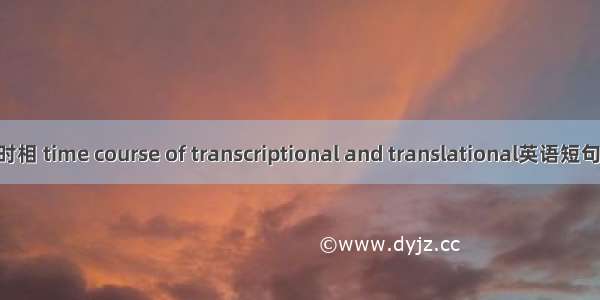 转录表达时相 time course of transcriptional and translational英语短句 例句大全