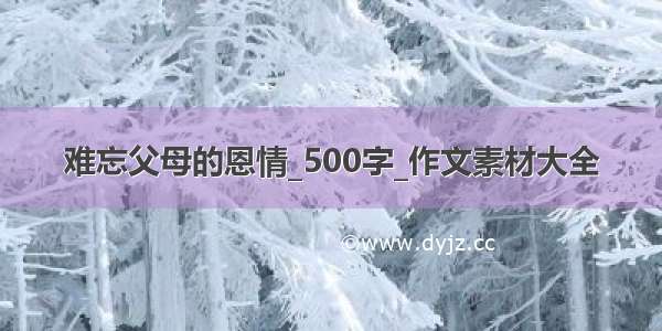 难忘父母的恩情_500字_作文素材大全