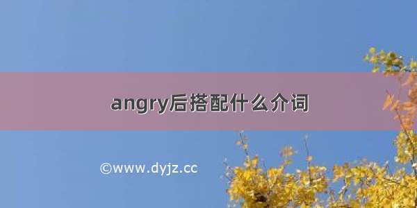 angry后搭配什么介词