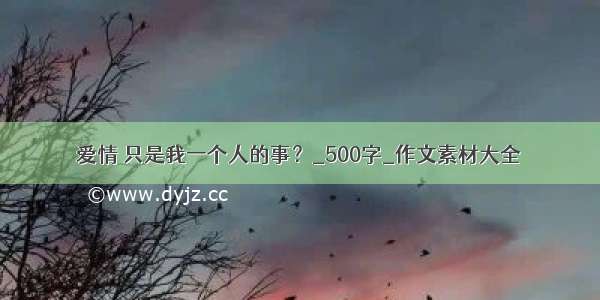 爱情 只是我一个人的事？_500字_作文素材大全