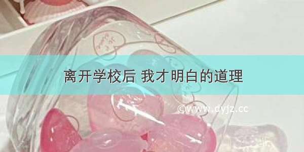 离开学校后 我才明白的道理